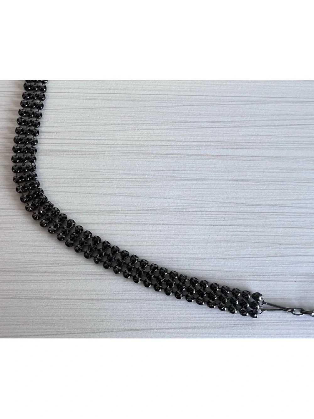 Vintage Black Rhinestone Belt Multi-Row Crystal Chain Waist Jewelry
